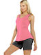 Damen Sommer Baumwolle Ärmellose Rosa Bluse