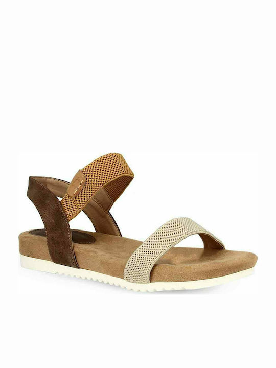 Parex Leather Women's Flat Sandals Anatomic In Yellow Colour