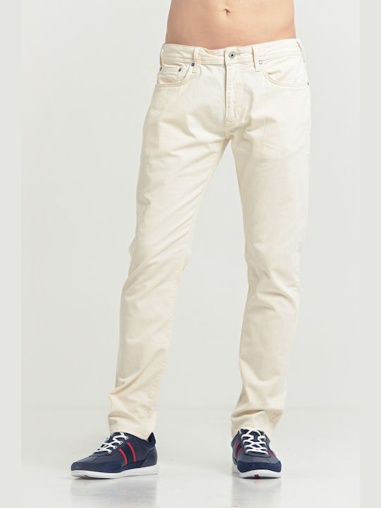Pepe Jeans Stanley Ανδρικό Παντελόνι Τζιν Ελαστικό σε Slim Εφαρμογή Cream