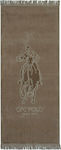 Greenwich Polo Club 3567 Beach Towel Pareo Beige with Fringes 170x90cm.