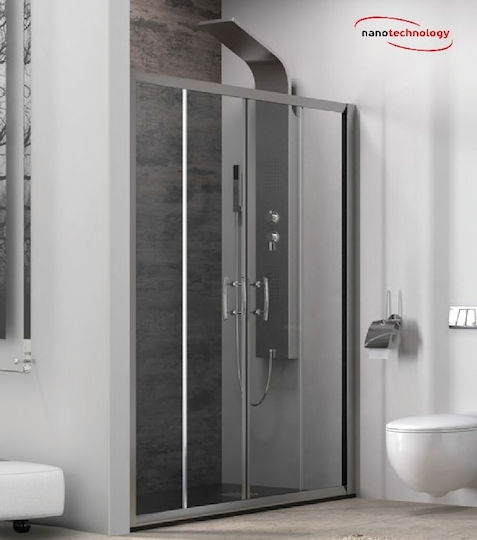 Karag Flora 600 Разделител на верандата Душ с Плъзгащи се Врата 170x190см Прозрачно стъкло Cromo