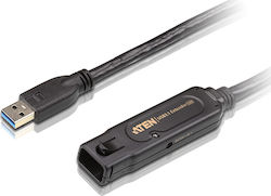 Aten USB 3.1 Cable USB-A male - USB-A female Μαύρο 10m (UE3310-AT-G)