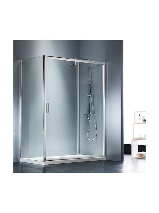 Starlet Slider SLS100T-100 Shower Screen for Shower with Sliding Door 97-101x180cm Clear Glass Chrome