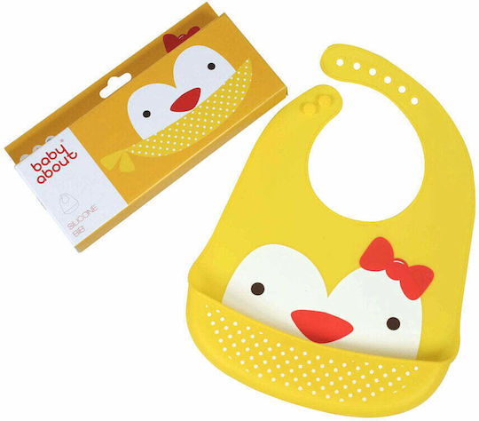 Baby Wise Cute Animals Wasserdicht Lätzchen Silikon mit Taste & Tasche Gelb