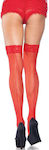 Leg Avenue Stocking Back Seam Lace Top Red