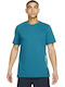 Nike Men's Athletic T-shirt Short Sleeve Dri-Fit Petrol Blue