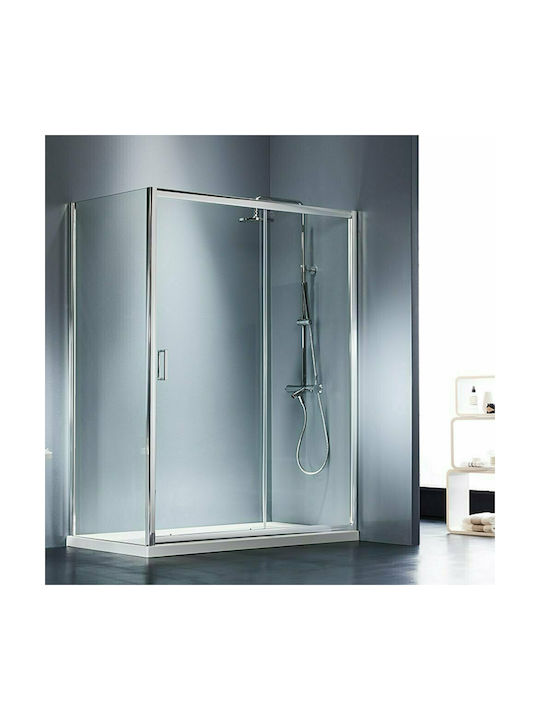 Starlet Slider SLS140T-100 Shower Screen for Shower with Sliding Door 137-141x180cm Clear Glass Chrome