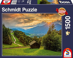 Sunset Over The Mountain Village Of Wamberg Puzzle 2D 1500 Pieces