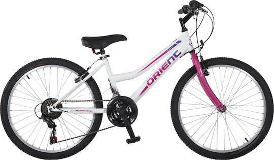 Orient Excel 24" Παιδικό Mountain Bike 21 Ταχυτήτων Λευκό/Φούξια Λευκό