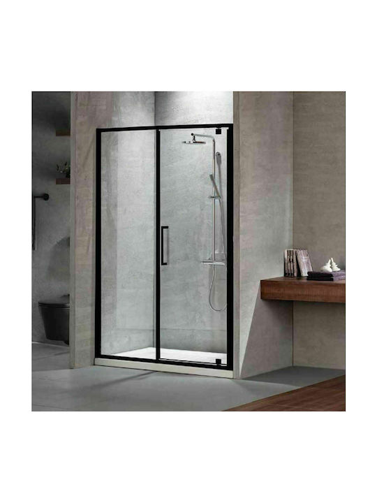 Devon Primus Plus Pivot PIR110C-400 Shower Screen for Shower with Hinged Door 107-111x195cm Clean Glass Black Matt