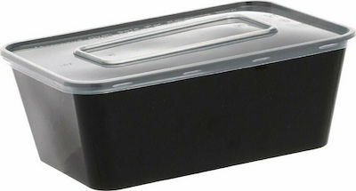 Disposable Plastic PP Tableware for Hot / Microwave Safe 1000ml Black 50pcs QM1001Μ