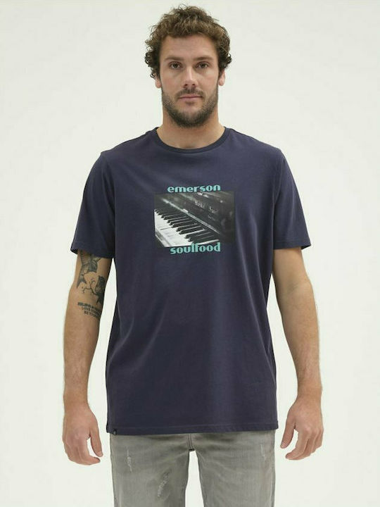 Emerson Ανδρικό T-shirt Navy Μπλε Με Στάμπα
