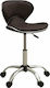 vidaXL Wheeled Stool with Backrest 69.5cm Brown