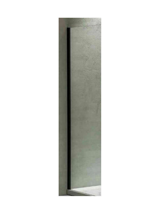 Devon Flow Side Panel Σταθερό Πλαϊνό Ντουζιέρας 70x195cm Clean Glass Black Matt