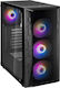 Silverstone FARA B1 PRO Gaming Midi Tower Κουτί Υπολογιστή με Πλαϊνό Παράθυρο και RGB Φωτισμό Μαύρο