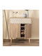 2228 Wooden Shoe Organizer with 4 Shelves Sonoma - White 78x37x89cm