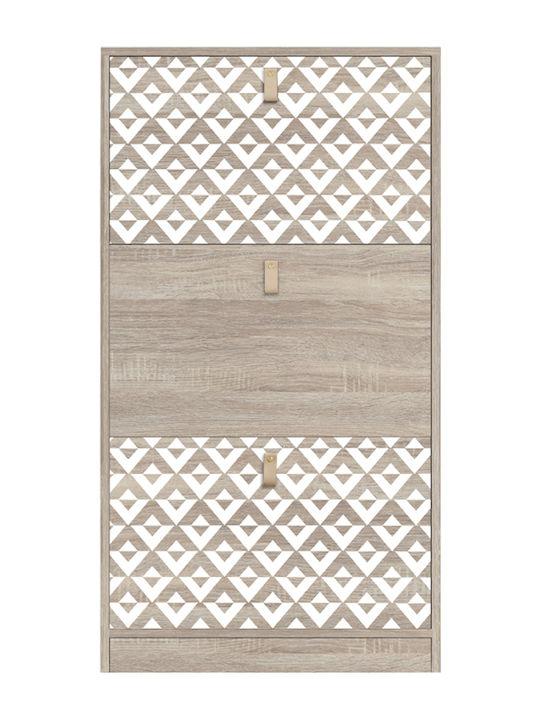 Ξύλινη Παπουτσοθήκη 1873 με 3 Ράφια Sonoma - Λευκό 60x23.5x117cm