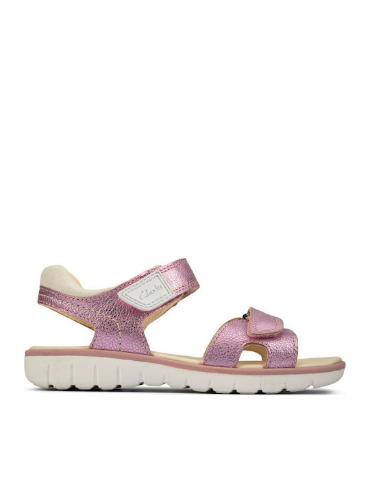 Clarks Παιδικά Πέδιλα Roam Surf K Ανατομικά Ροζ