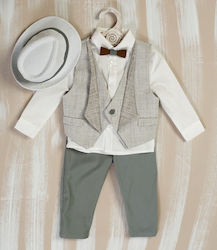 Lollipop Boys Baptism Suit with Vest 5pcs Green