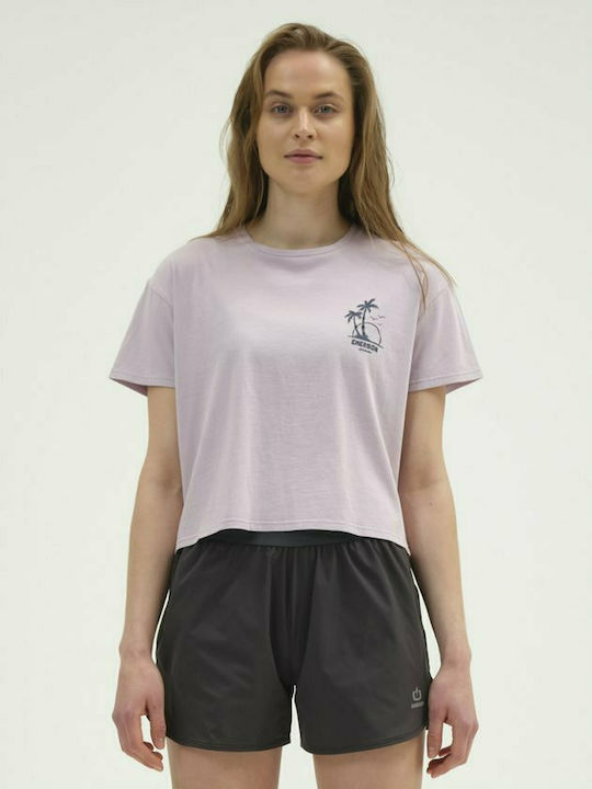 Emerson Damen Sport Crop T-Shirt Rosa