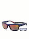 Polaroid Men's Sunglasses with Blue Acetate Frame and Orange Polarized Mirrored Lenses PLD7031/S 8RU/OZ