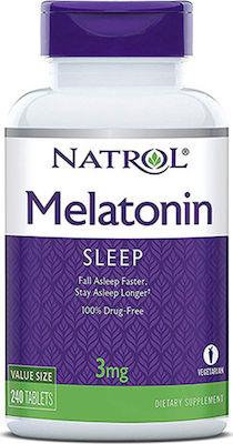 Natrol Melatonin 3mg Ergänzungsmittel für den Schlaf 240 Registerkarten