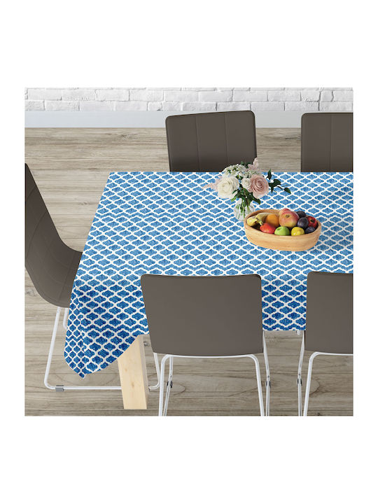 Lino Home Tablecloth Cell 601 Blue 140x140cm