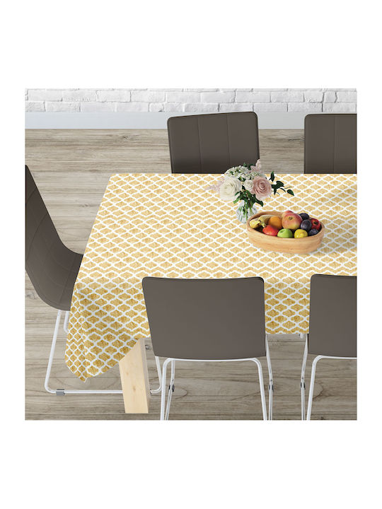 Lino Home Cell Cotton & Polyester Checkered Tablecloth 201 Gold 140x140cm