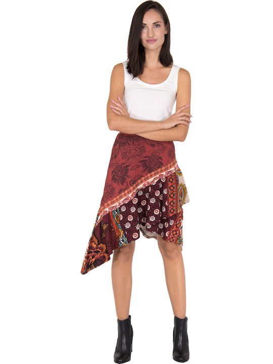 Indira High-waisted Midi Skirt Multicolored