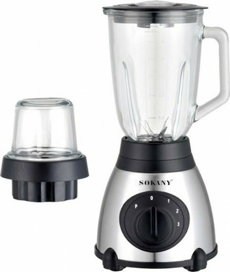 Sokany Blender With Glass Jug 1.5 Lt 450W Inox SK-144