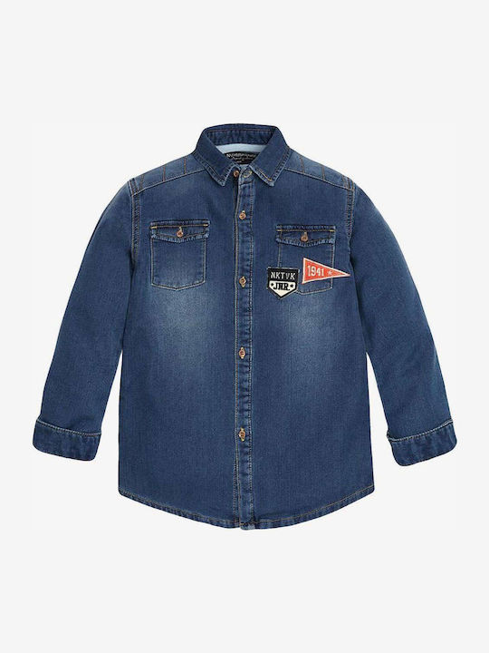 Mayoral Kids Denim Shirt Blue Τζιν Πουκάμισο