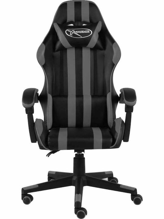 vidaXL Racing Καρέκλα Gaming Δερματίνης Γκρι