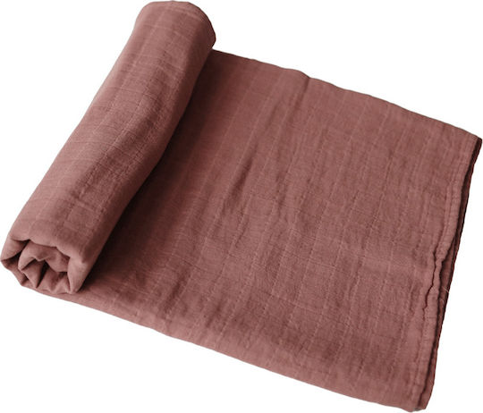 Mushie Cognac Pânză de Înfășat din Muselină Burgundy 120x120εκ.
