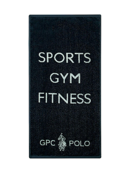 Greenwich Polo Club Essential Πετσέτα Γυμναστηρίου Βαμβακερή Μαύρη 90x45cm