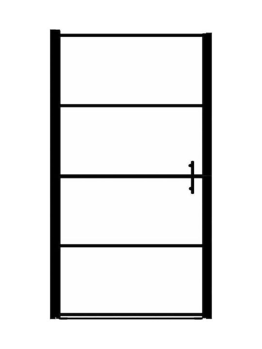vidaXL Πόρτα Διαχωριστικό Ντουζιέρας με Ανοιγόμενη Πόρτα 81x195cm Black
