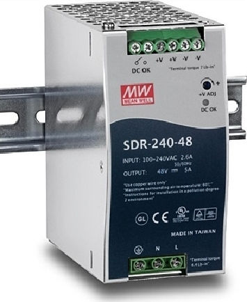 Mean Well SDR240-48 DIN Rail Power Supply 5A/48V/240W 5A
