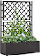 vidaXL Planter Box with Lattice in Black Color 313969