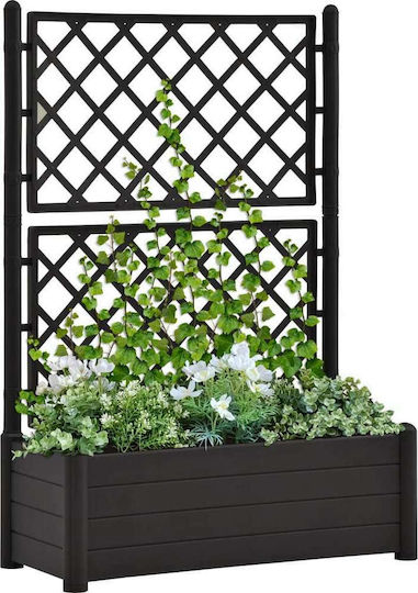 vidaXL Planter Box Plastic Black 100x43x142cm.