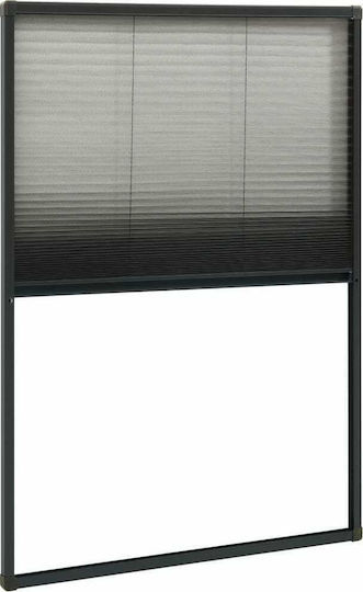 vidaXL Σίτα Παραθύρου Πλισέ από Fiberglass Μαύρη με Πλαίσιο 160x80cm