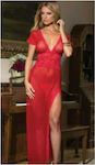 Aria Trade Σετ Μακρύ Φόρεμα με Εσώρουχο Κόκκινο