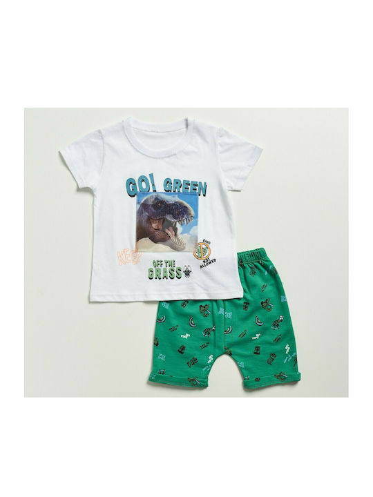 Hashtag Kids Set with Shorts Summer 2pcs White