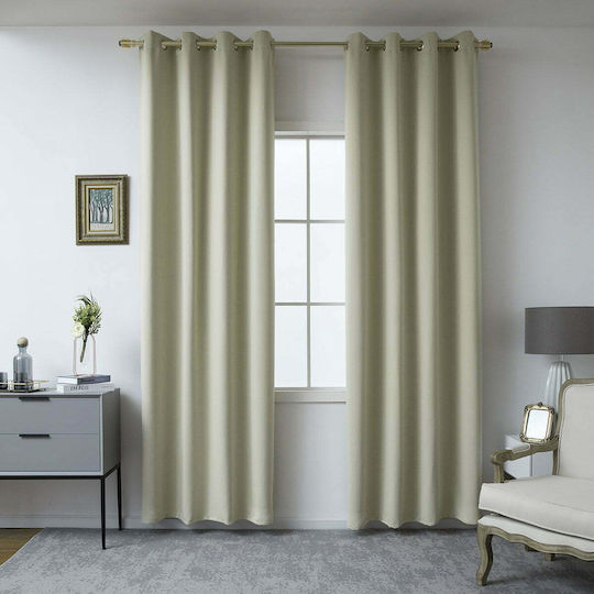 Beauty Home Κουρτίνα Συσκότισης με Τρουκς Μπέζ 140x270εκ.