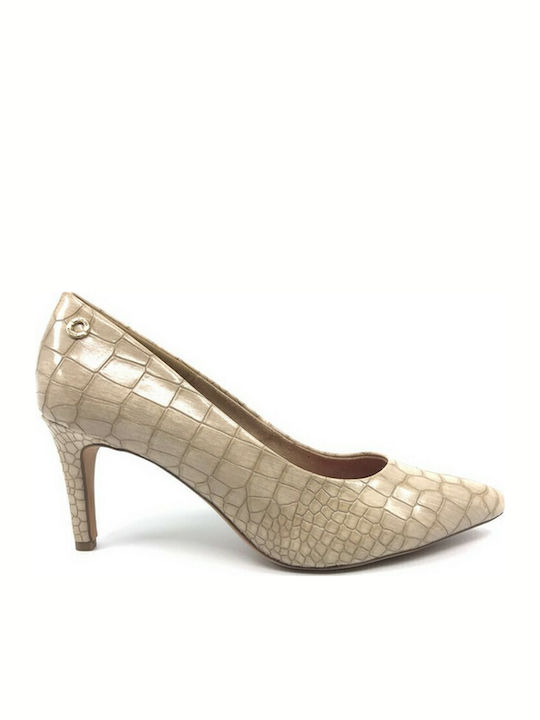 Pointed Toe Stiletto Beige High Heels
