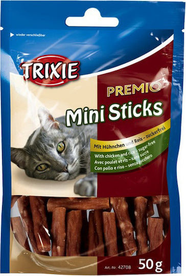 Trixie Chicken Mini Sticks Treats in Stick with Chicken Chicken/Rice for Adult Cats 50gr 42708