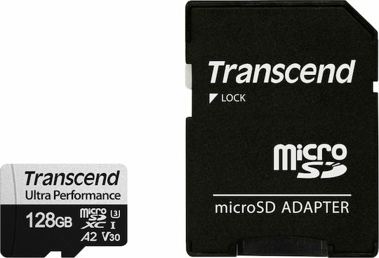 Transcend 340S microSDXC 128GB U3 V30 A2 UHS-I 160MB/s Memory Card with Adapter