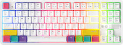 Ajazz K870T Wireless Gaming Mechanical Keyboard Tenkeyless with Custom Brown Switch and RGB Lighting (English US) White