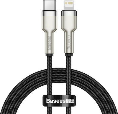 Baseus Cafule Metal Împletit USB-C la Cablu Lightning 20W Negru 1m (CATLJK-A01)