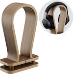 Navaris Omega Desktop Headphone Stand Walnut Wood