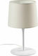 Faro Barcelona Conga Metal Table Lamp for Socket E27 with Beige Shade and White Base