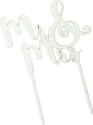 Ξύλινο Cake Topper "Mr & Mrs"